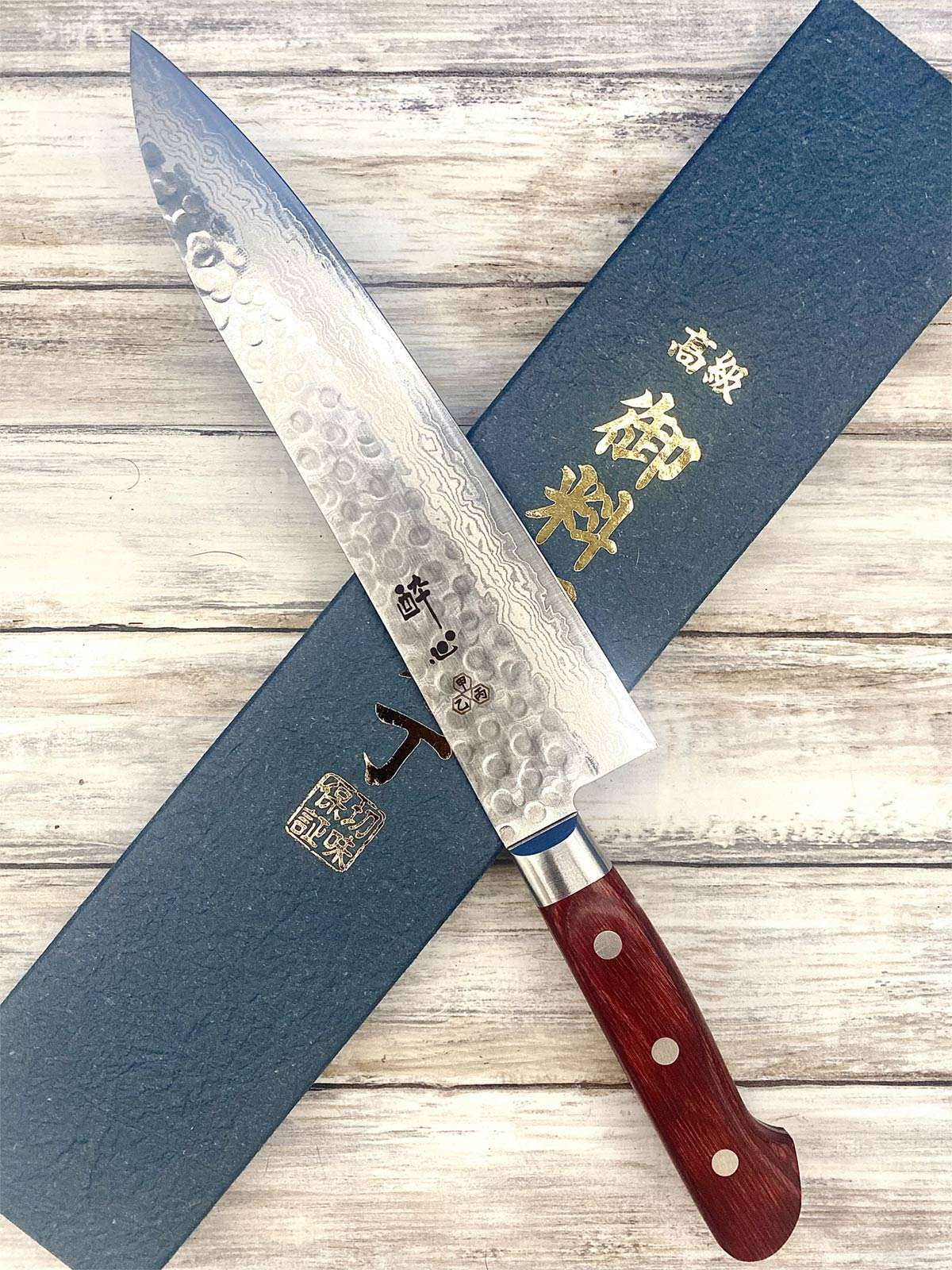 Couteau Nakiri lame en acier de damas 18,5 cm
