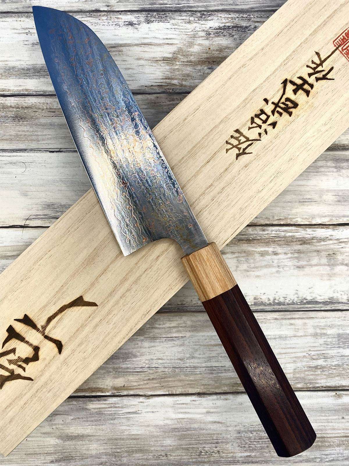 Couteau artisanal Japonais Yuta Katayama - Santoku VG10 16,5 cm