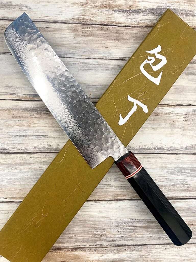 Couteau Artisanal Japonais Nakiri Vg Cm Tsuchime Damas Couteau