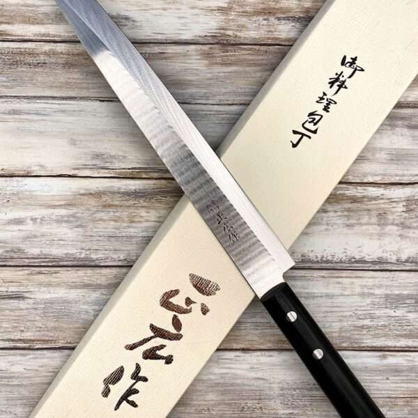 Acheter un Couteau artisanal Japonais Masahiro Yanagiba couteau trancheur sashimi polie à la main large choix de couteaux de cuisine grande marque